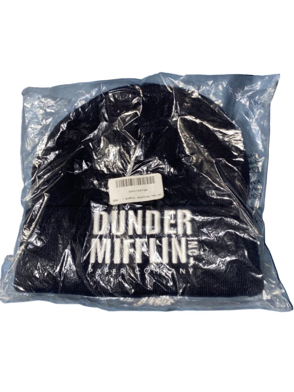Ripple Junction Official Dunder Mifflin Knit Beanie Hat Black White NWT